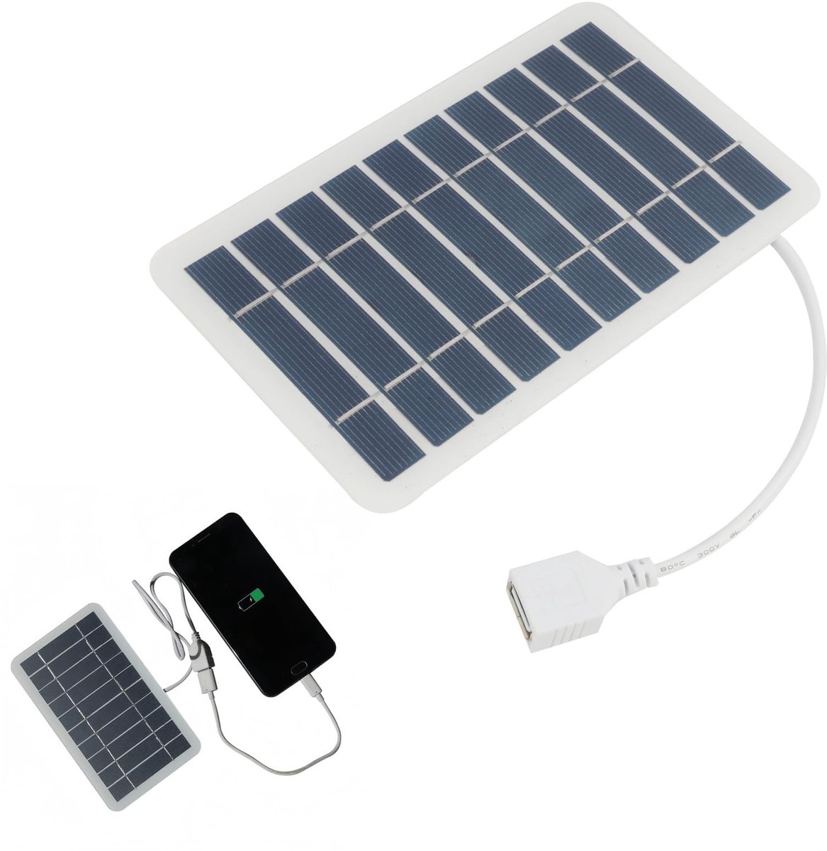 Dailygoods - Draagbaar 2W Zonnepaneel met USB voor Smartphones en Powerbanks