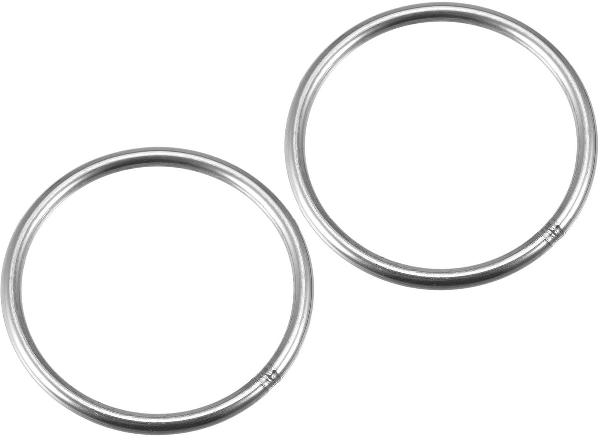 Dailygoods - Roestvrij Stalen O-Ringen 70 mm Buitendiameter, 2 Stuks voor Ophangtoepassingen