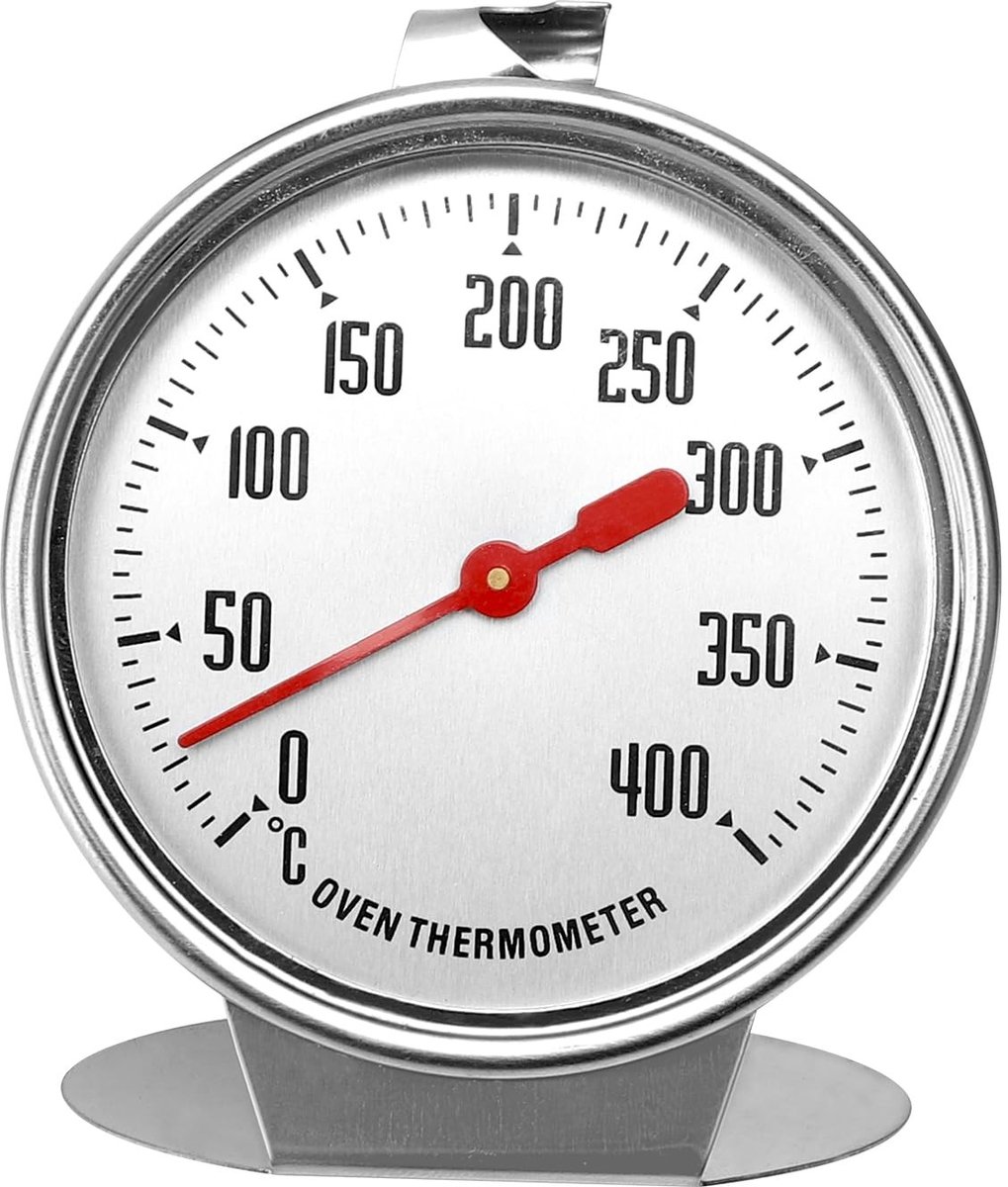 Dailygoods - Roestvrijstalen Oventhermometer met Grote Wijzerplaat