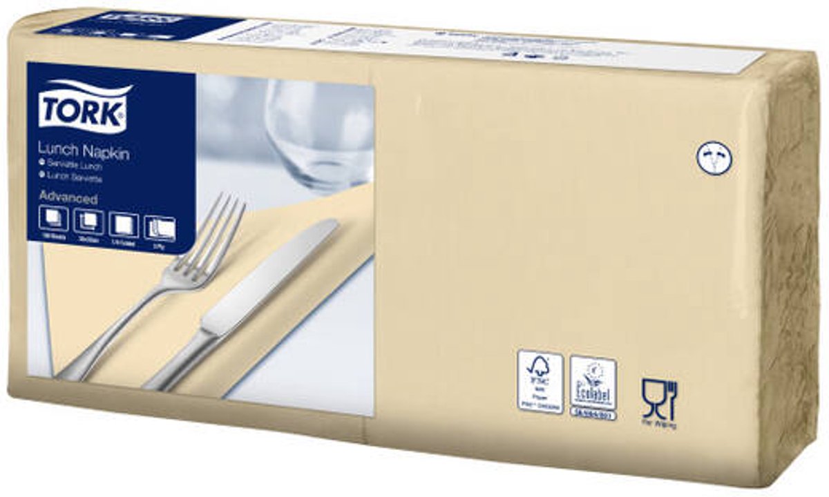 Tork 477866 soft lunchservet advanced zand 33x33 cm 3-laags 1500 stuks (477866)