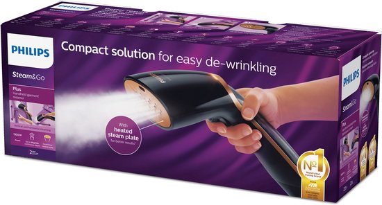 Philips Steam & Go GC365/80 - Handheld Kledingstomer - Zwart / Koper - Handstomer Incl. Opbergtas