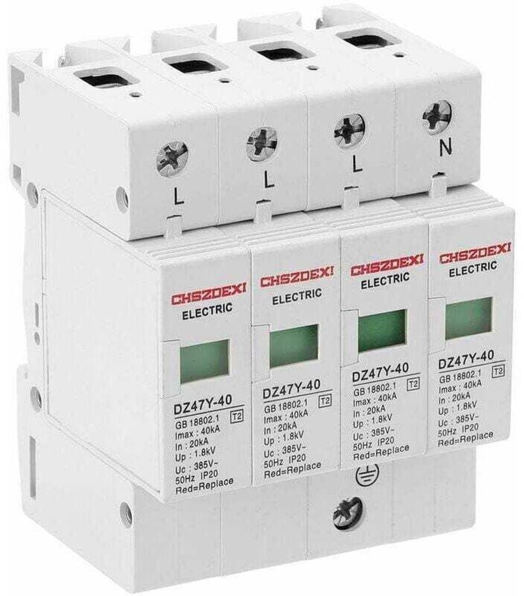 DZ47Y-40KA 385V SPD Home Protector Laagspanningsbeveiliging 4P Beveiligingsapparaat, Meerkleurig
