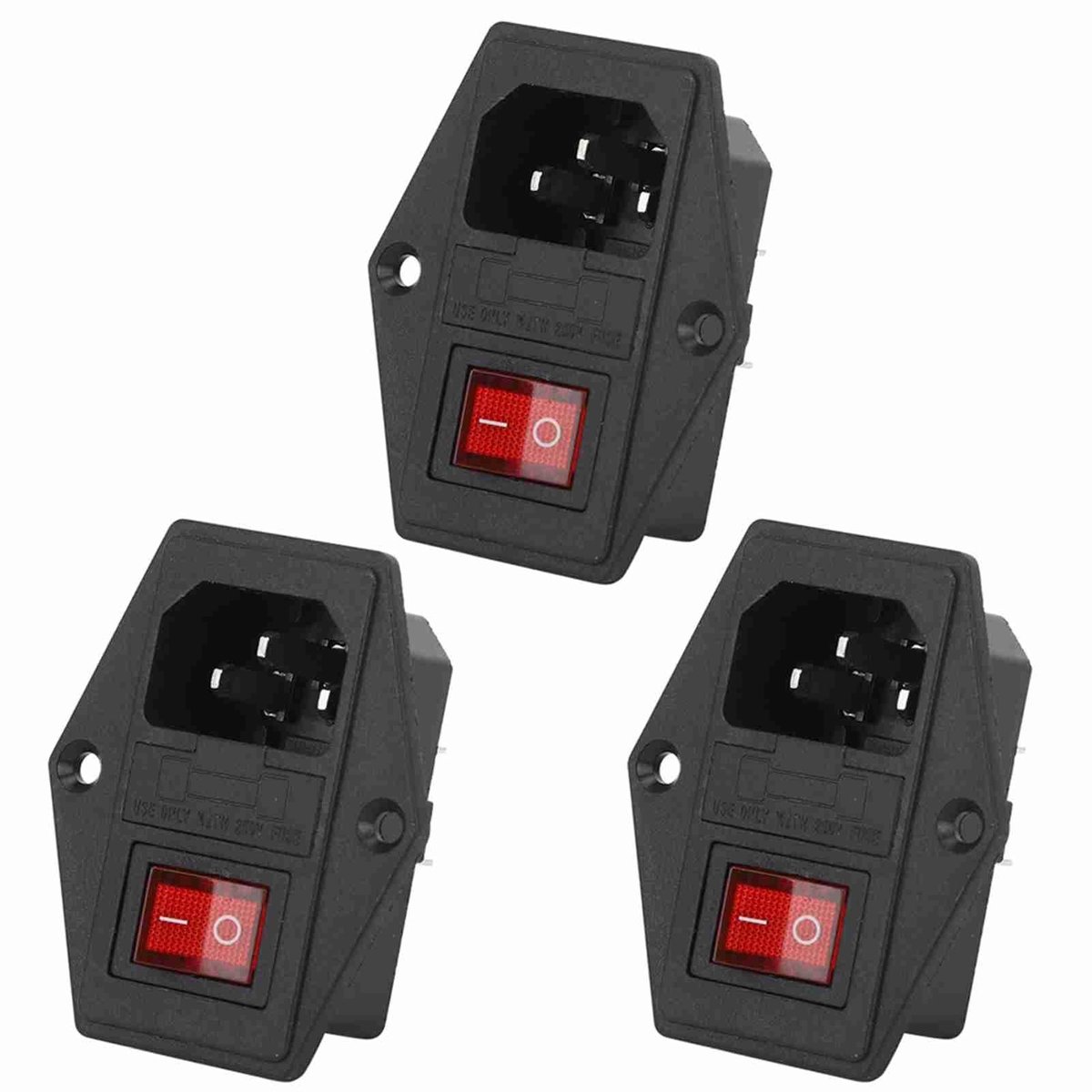 Dailygoods - Dailygoody - 3-pins stopcontactschakelaar - IEC320 - Sterke vlambestendigheid - 10A 250V - Geschikt voor koude apparaten - Messing contact