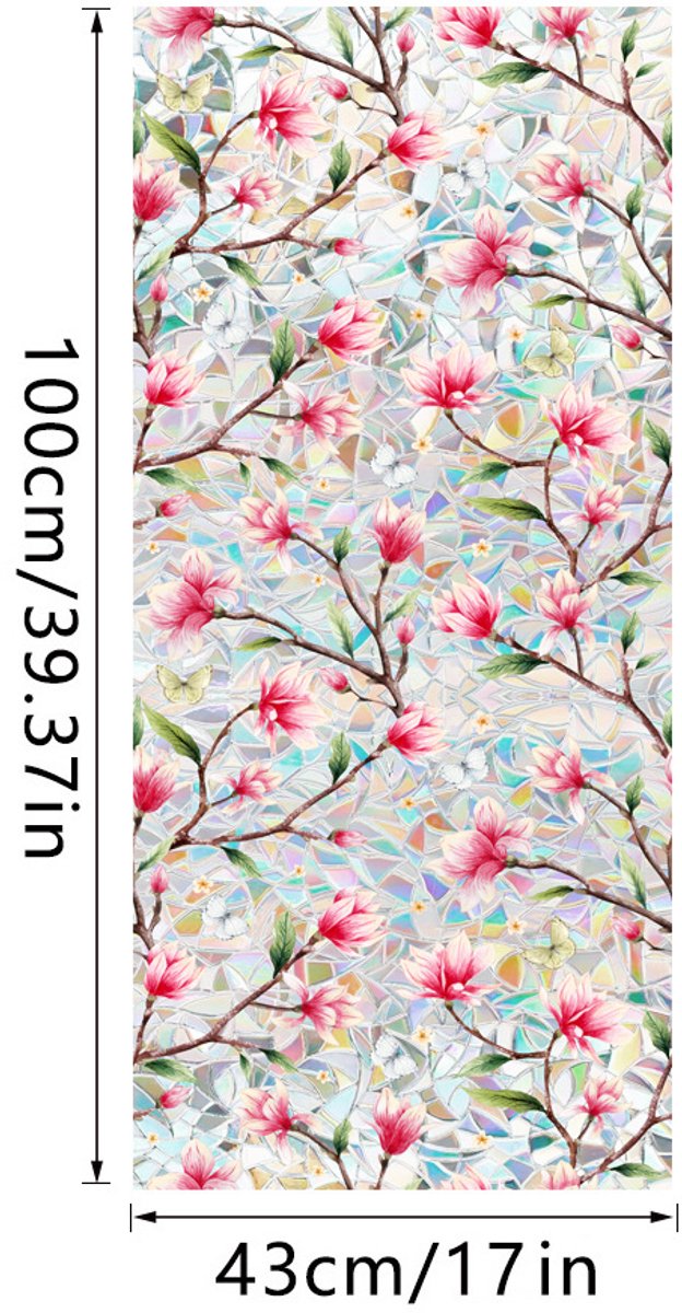 3D Regenboog Raamfolie- Anti-Inkijk - Isolerend & Zonwerend - 43x100cm – Statisch - Prisma Bejuweled EffectXCBL020