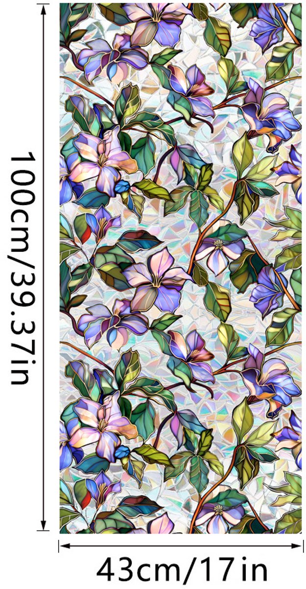 3D Regenboog Raamfolie- Anti-Inkijk - Isolerend & Zonwerend - 43x100cm – Statisch - Prisma Bejuweled EffectXCBL045