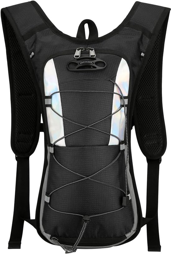Rugzak - 19L Wandelrugzak - Lichtgewicht & Ademend - Met Drinkhouder - Dagrugzak voor Dames en Heren - Voor Kamperen, Wandelen, Fietsen en Klimmen - Buitensport Accessoire - Zwart