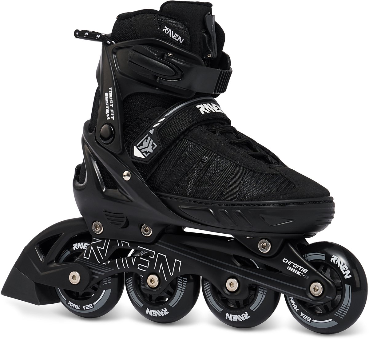 RAVEN Profession PLUS Verstelbare Skeelers 35-39 Speed Lacing Zwart