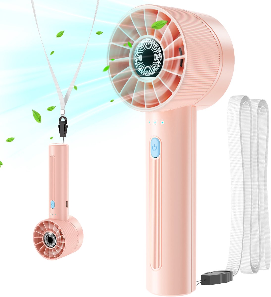Svintora Handventilator - Draagbare Mini Ventilator -Oplaadbaar Gezichtsventilator - 4 Standen - Zwart