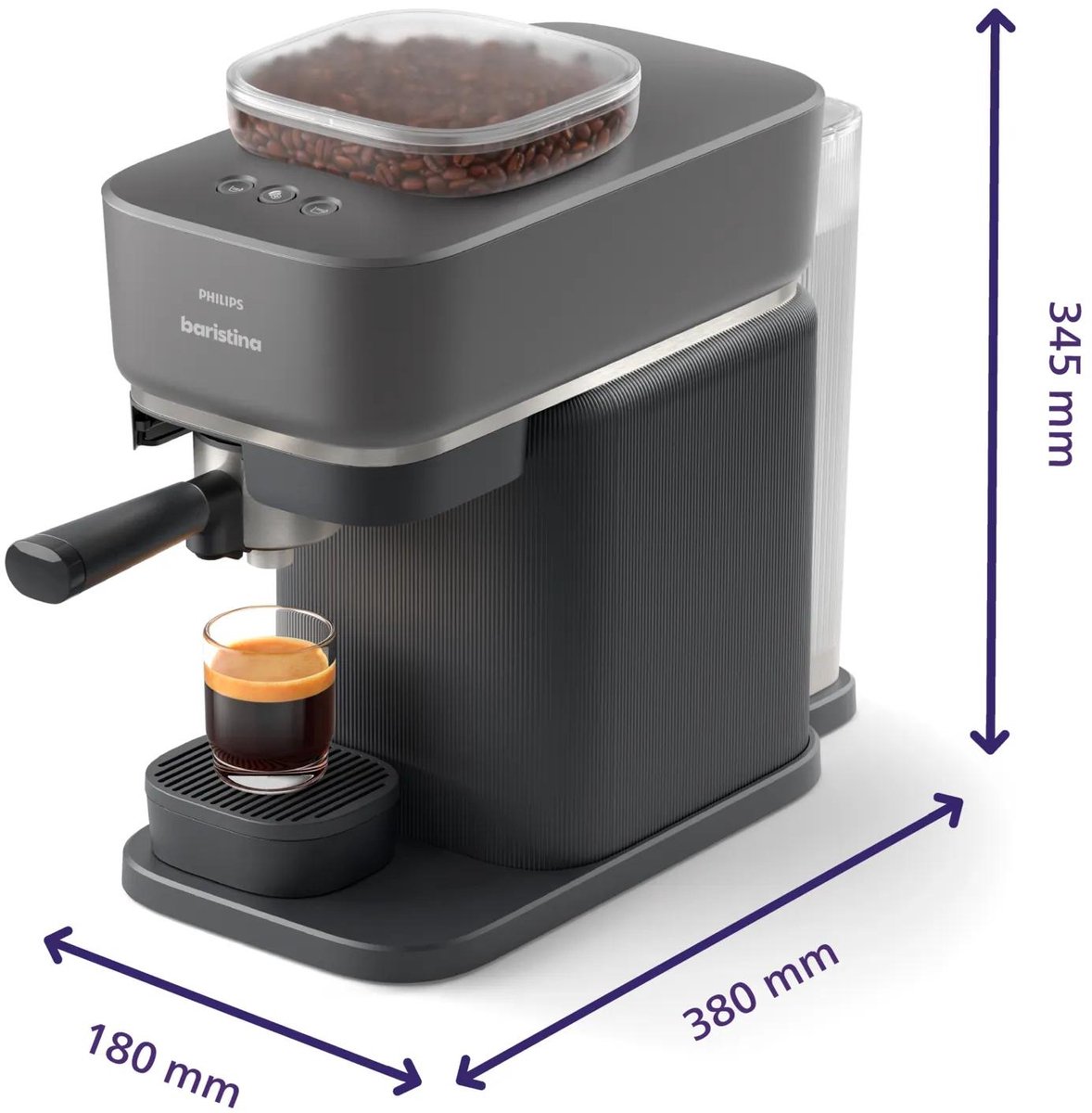 Philips Baristina - BAR300/60 - Espressomachine - Pistonmachine - Zwart – foto 7