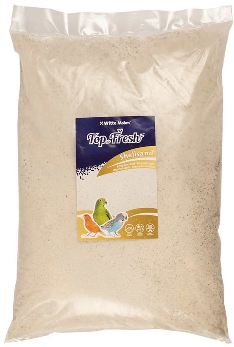 Witte Molen Schelpenzand wit met anijs | stofvrije bodembedekking voor kooi en voliÃ¨re 20KG