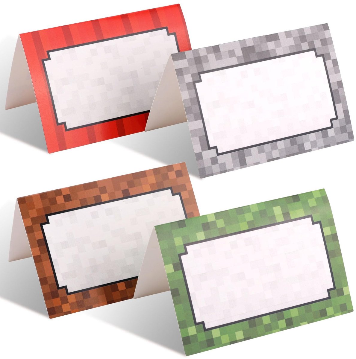 Dailygoods - 48 Stuks Pixel-Stijl Voedseletikettenborden