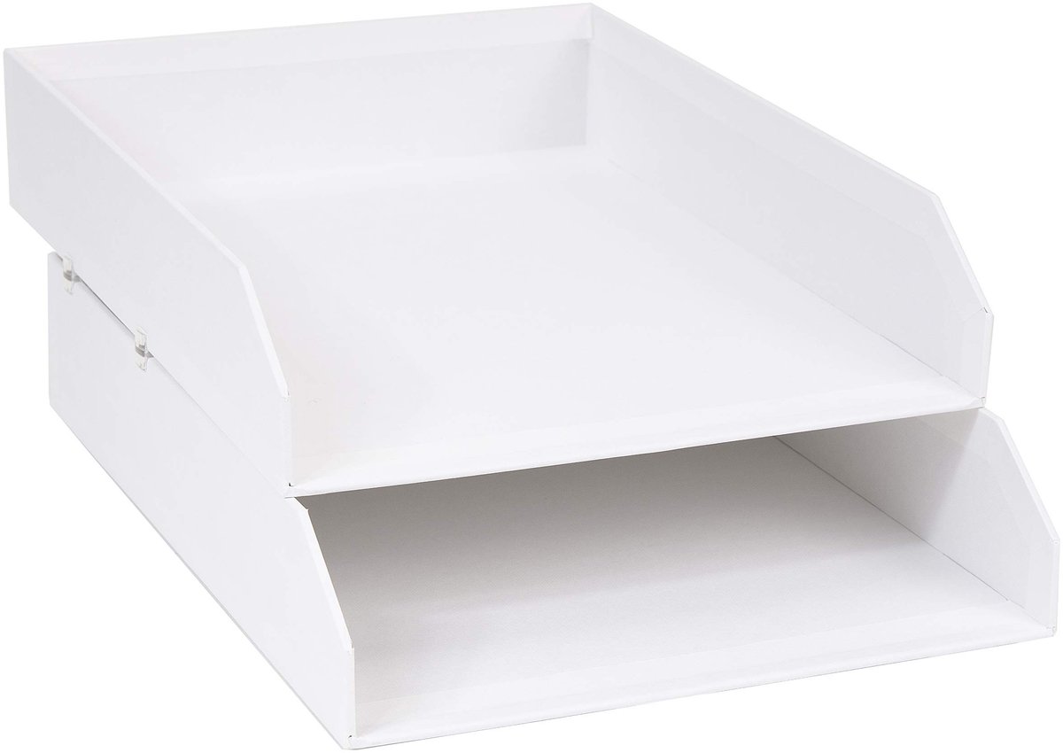 Brievenbakjes - Opbergsysteem - Set van 2 - Wit - Documenten - Deskundige organisatie - Perfect voor kantoor of thuis