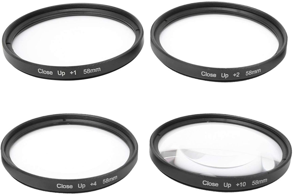 Dailygoods - Dailygoody - 58mm Close Up Filter - Macro Filter Kit - Optisch Glas - 58mm Lens Filter - Geschikt voor Camera's