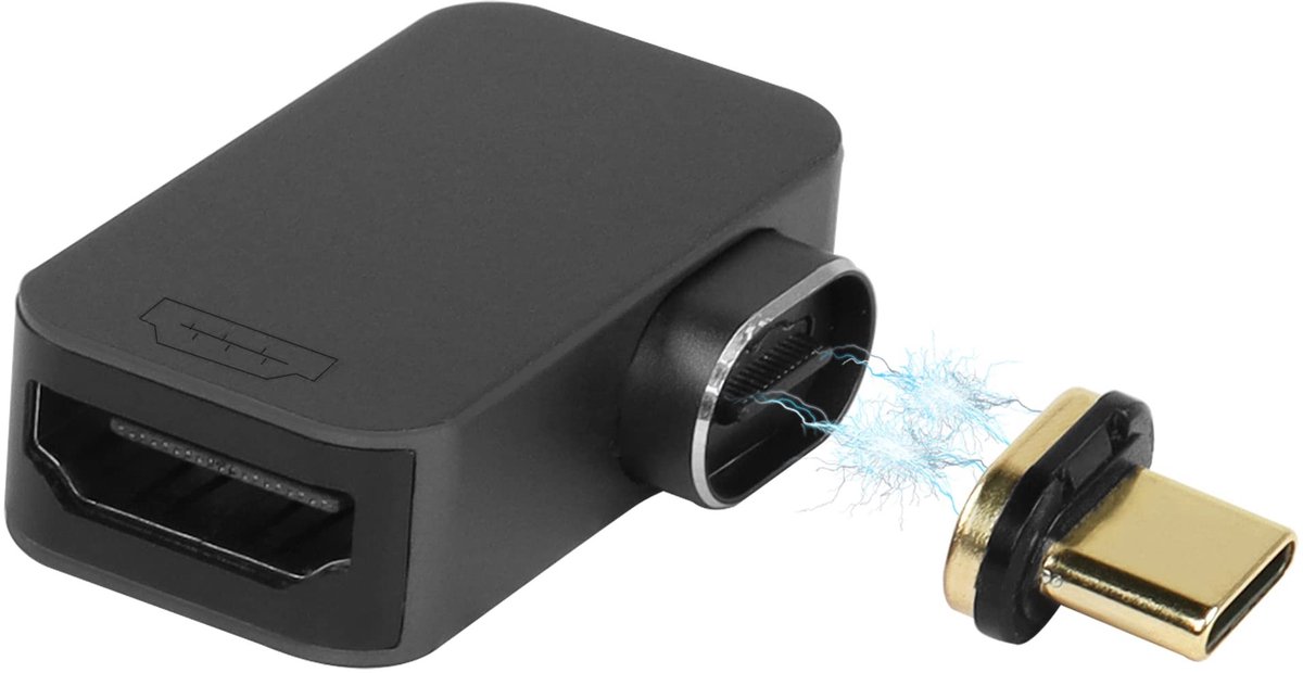 Dailygoods - USB C naar HDMI Magnetische Adapter 90 Graden