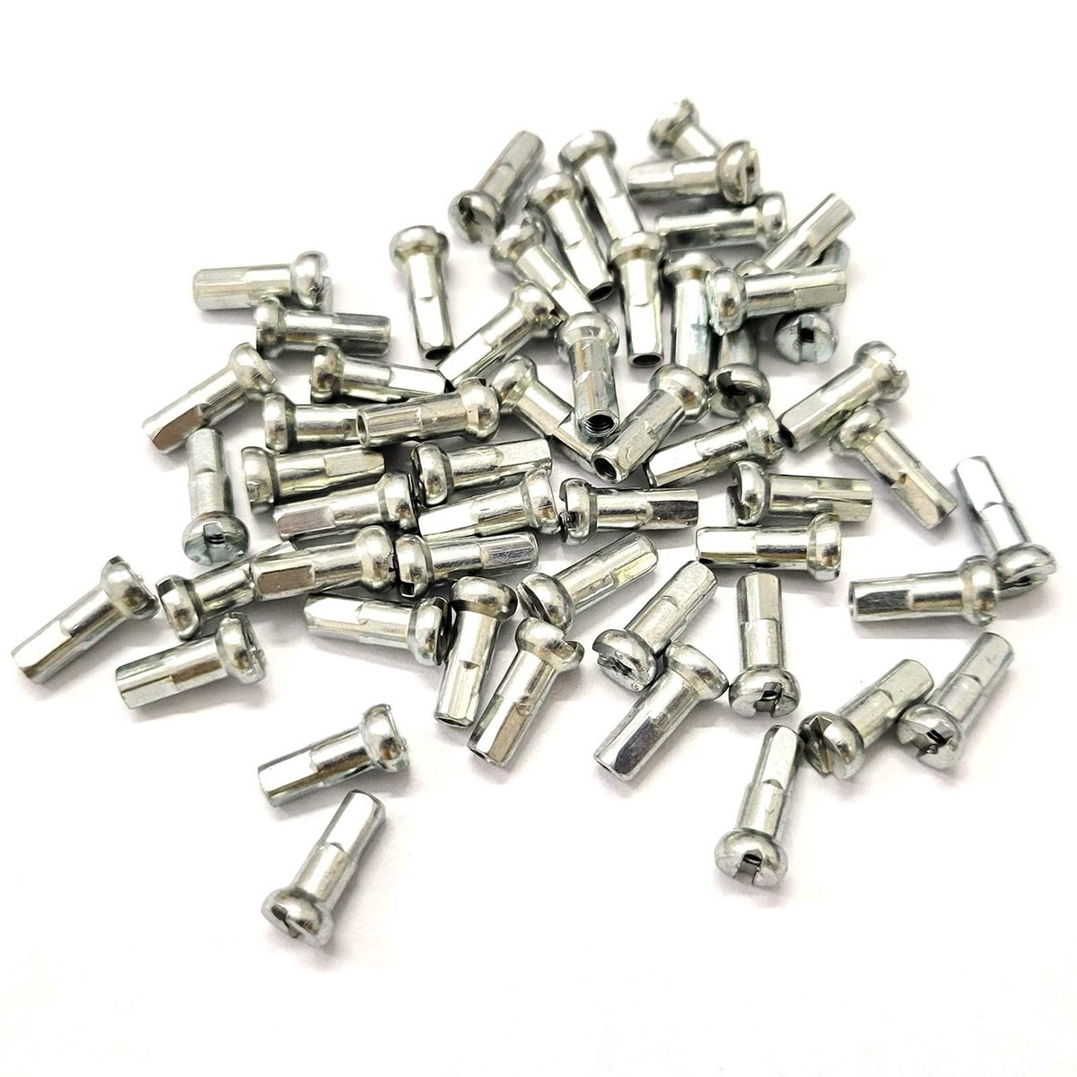 Dailygoods - Dailygoody - fietsspaaknippels - 200 stuks - voor 14G spaken - roestvrij staal - 12 mm lengte - sterke bevestiging - geschikt voor fietsen - zilver