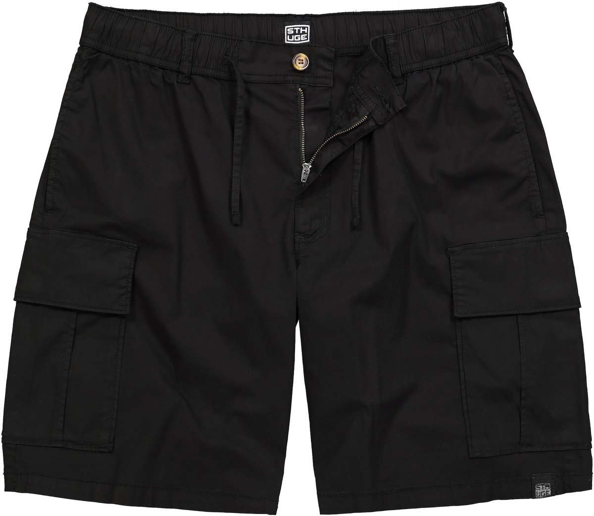 STHUGE - Heren - Cargo-bermuda baggy fit elastische tailleband - Zwart - Maat 70