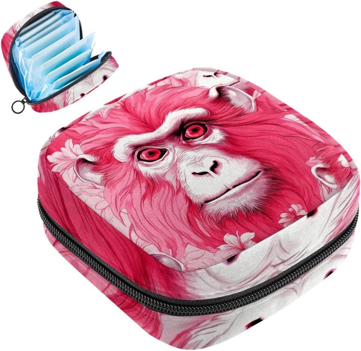 Menstruatiezakje - Maandverband tasje - Hygiënisch opbergen - Privacy beschermend - 12 x 17 x 17 cm - Roze