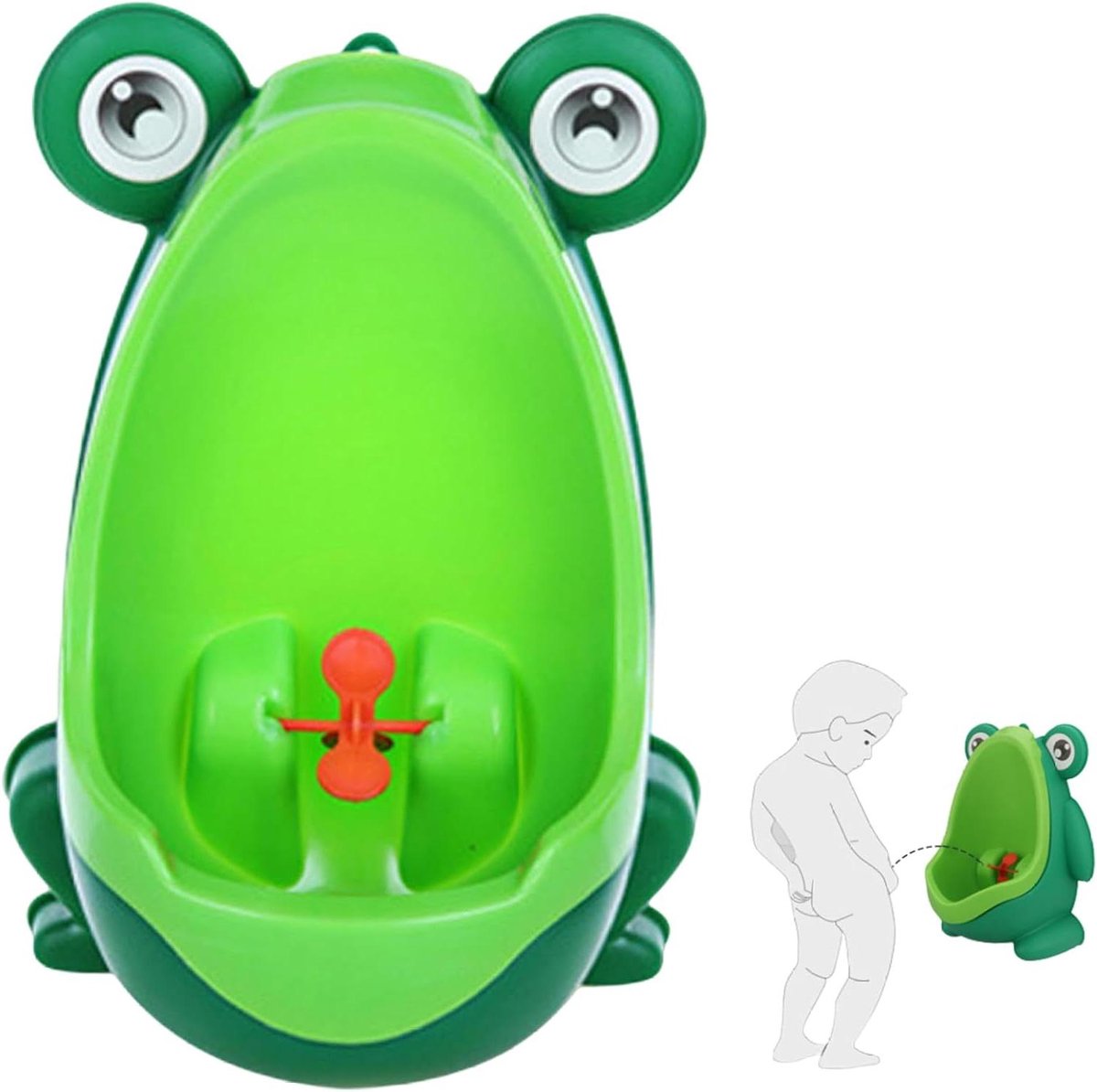 Jongens Potty Urinoir - Zindelijkheidstraining Toilet - Peuter Zindelijk Maken - Leuke Kikker Vorm - 30x21x16 cm - Groen
