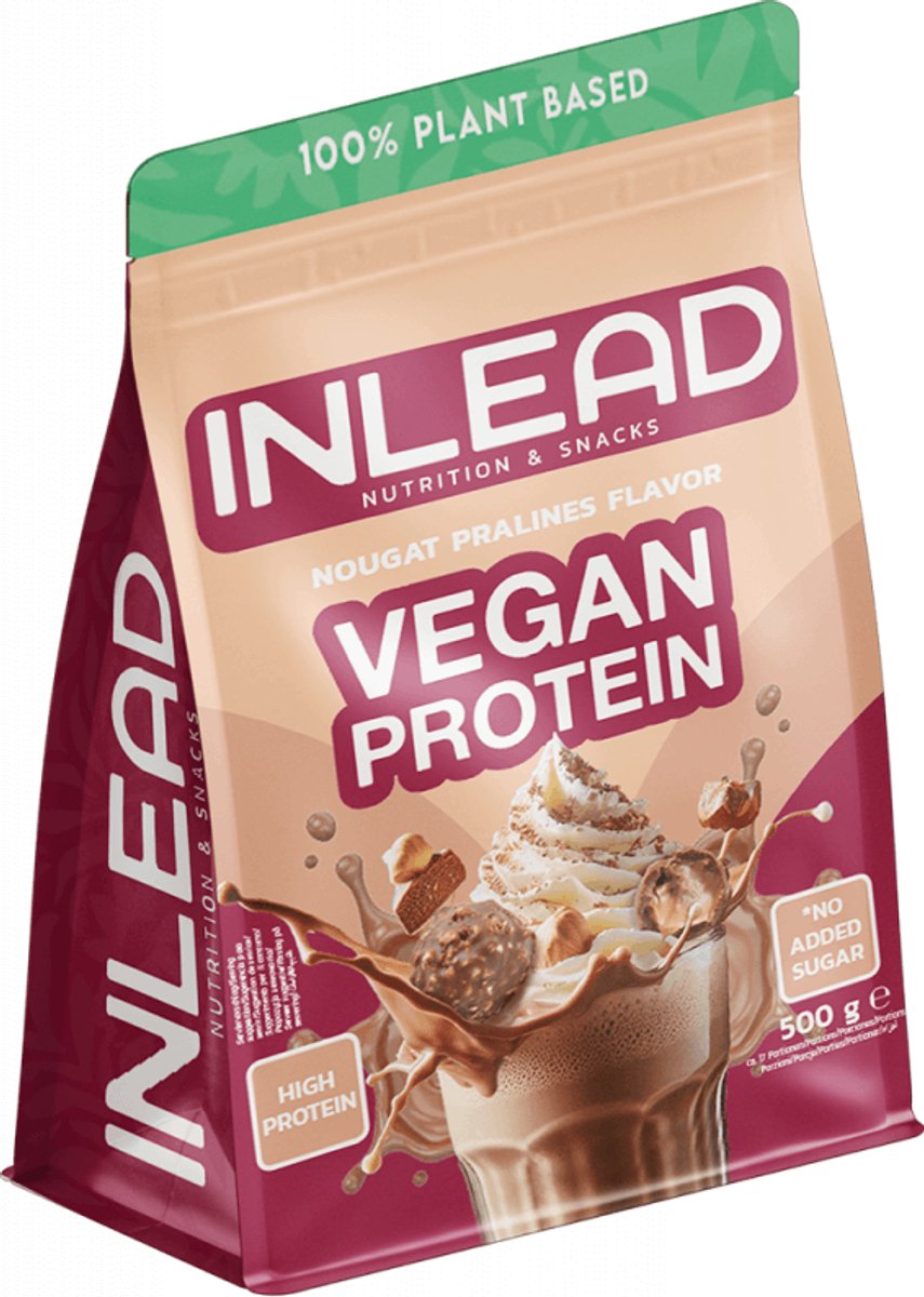 Inlead Vegan Protein (500g) Nougat Pralines - Eiwitten - Veganistisch eiwit