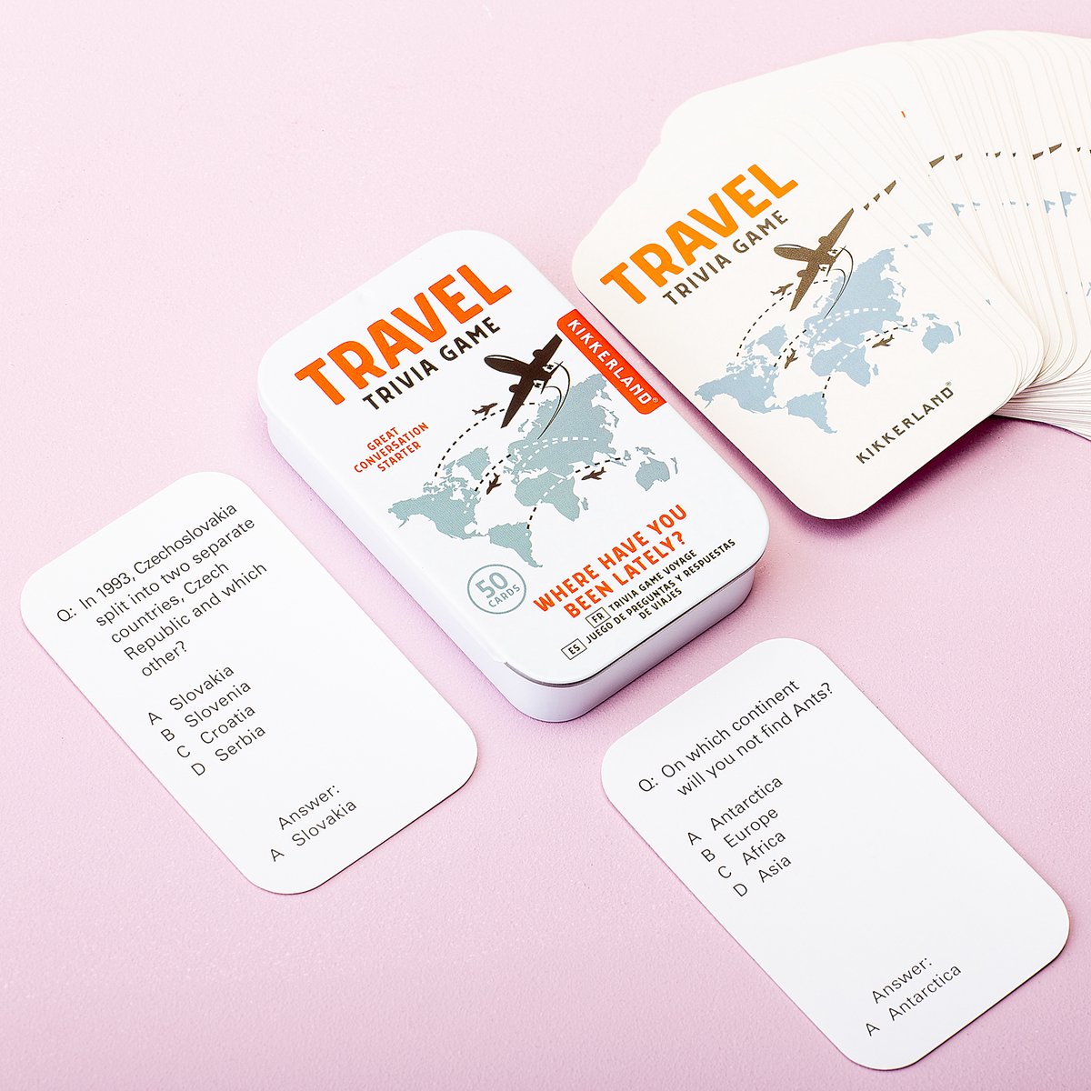 Kikkerland Travel Trivia - Pubquiz - 50 vragen - Spel voor onderweg