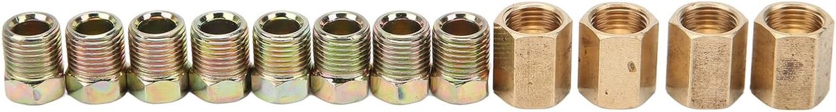 Universele Remleiding Aansluiting van RVS met 7/16in-24 Draad voor 1/4 inch Remleiding - Hoge Hardheid en Duurzaam Ontwerp