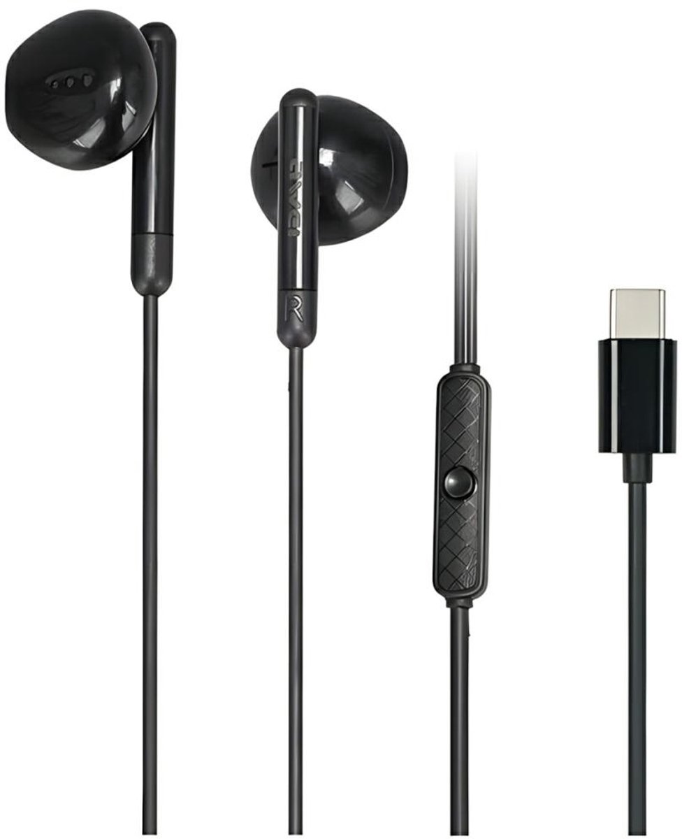AWEI PC-6T USB-C stereohoofdtelefoon zwart/zwart