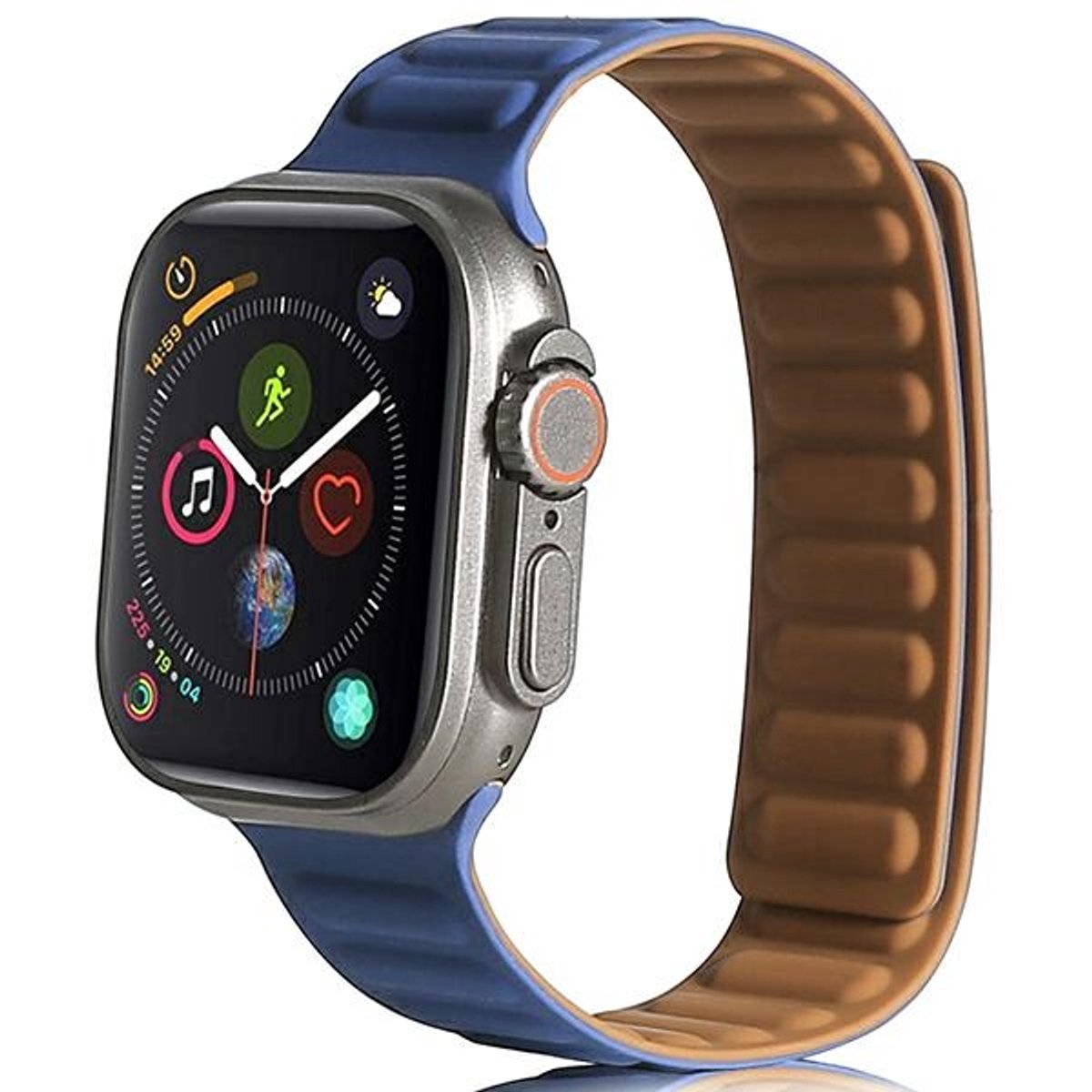 Beline Serie - Magnetische Apple Watch Band - Niebieski - Universele Maat