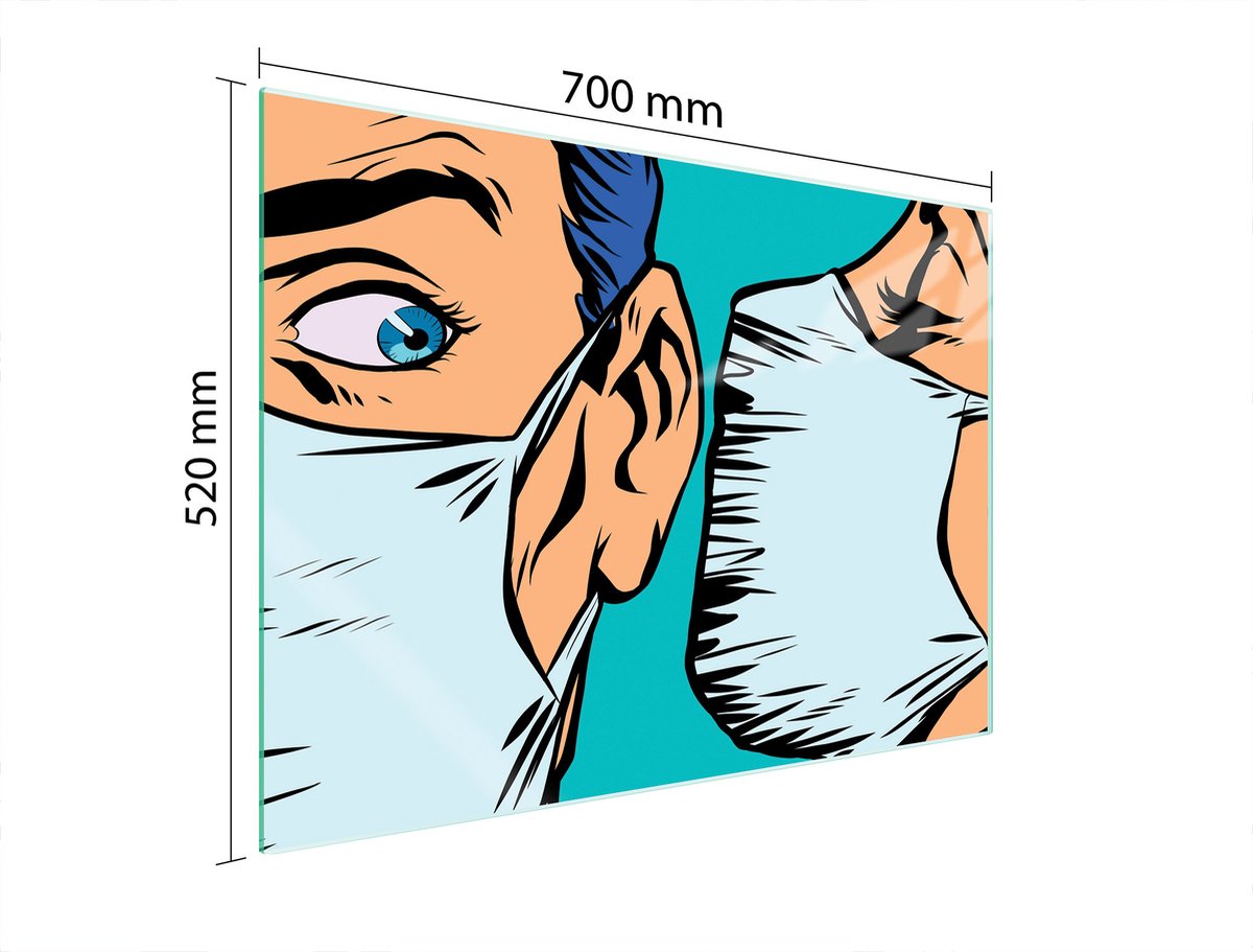 TMK ArtDeko Serie - Glazen Beschermplaat - 70x52 cm - Veilig en Modern
