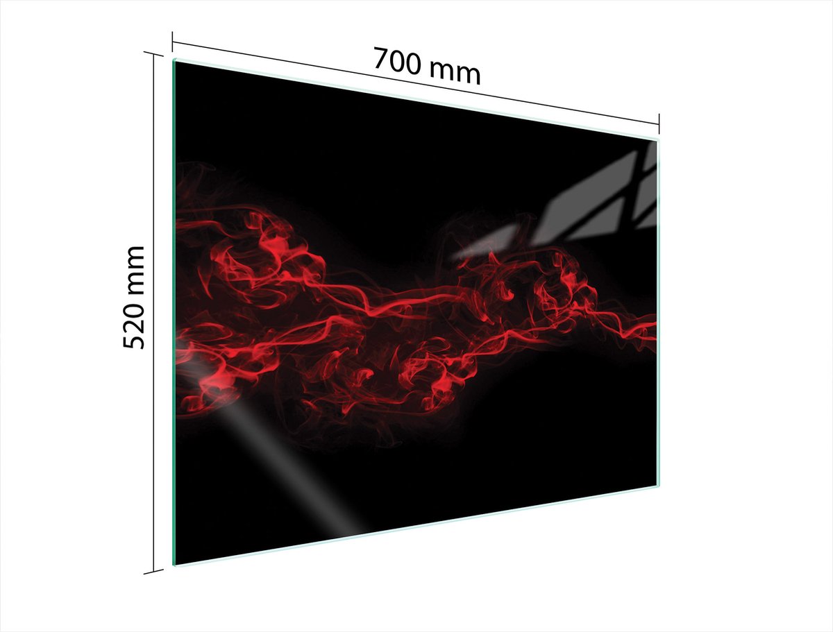 TMK ArtDeko - Kookplaat achterwand - 70x52 cm - Glas - Zwart