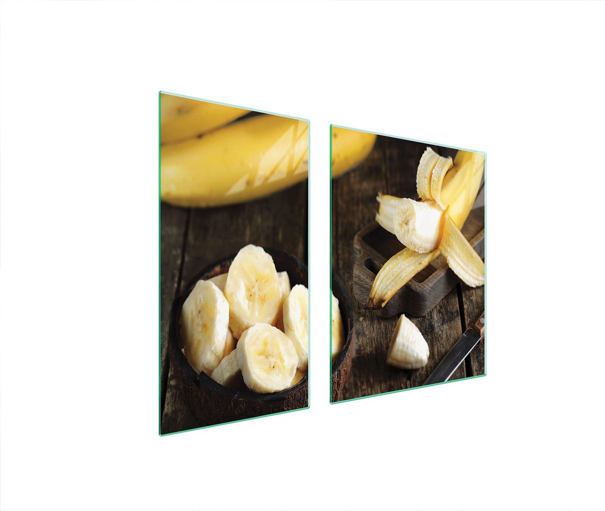 TMK ArtDeko 90x52 Serie - Glazen Beschermplaat - Banan - Multifunctioneel - Gehard Glas