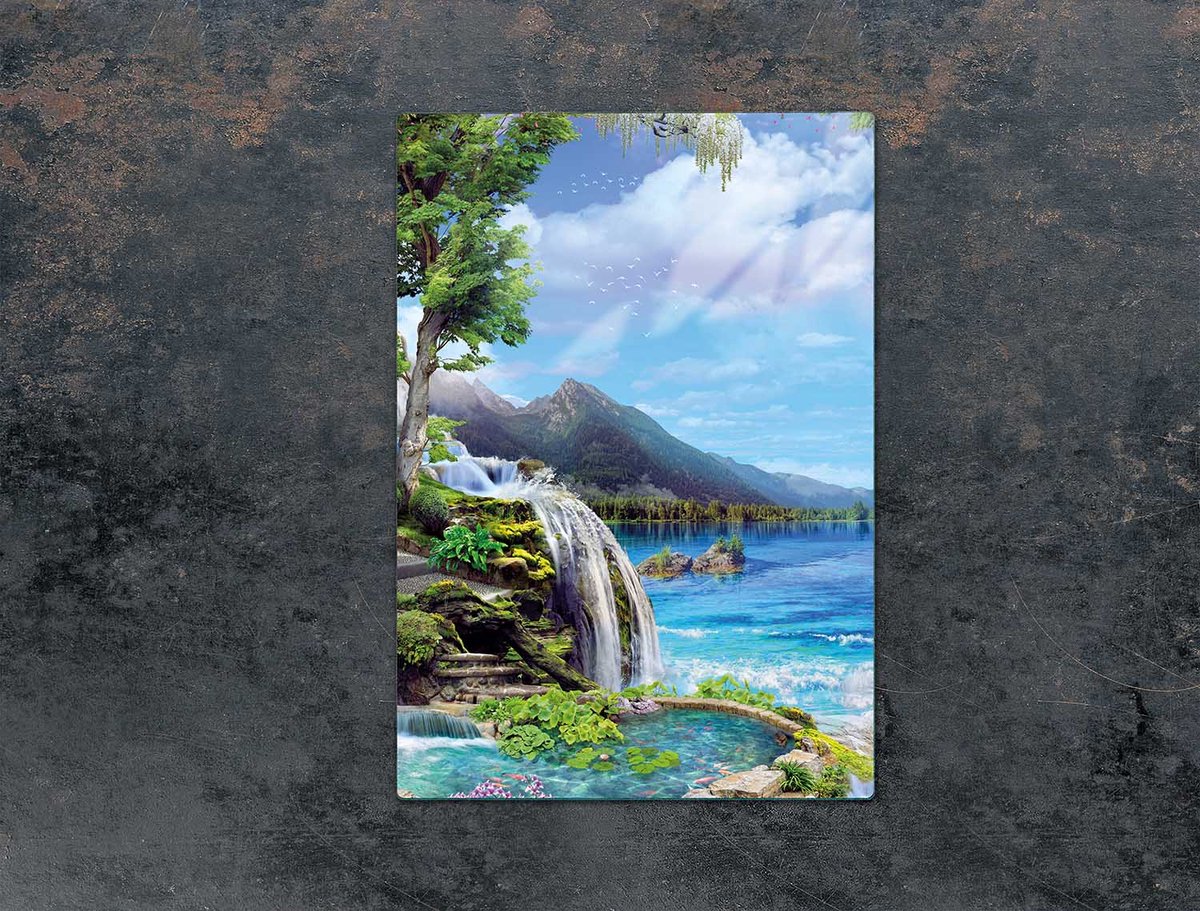 TMK ArtDeko - Snijplank - Glas - 35x52 cm - Glooiend Bergthema