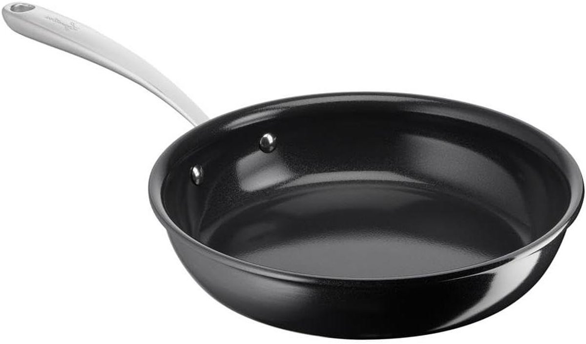 Antiaanbakpan Koekenpan Gezond Koken Thermo-Signaal Technologie 24 cm Zwart
