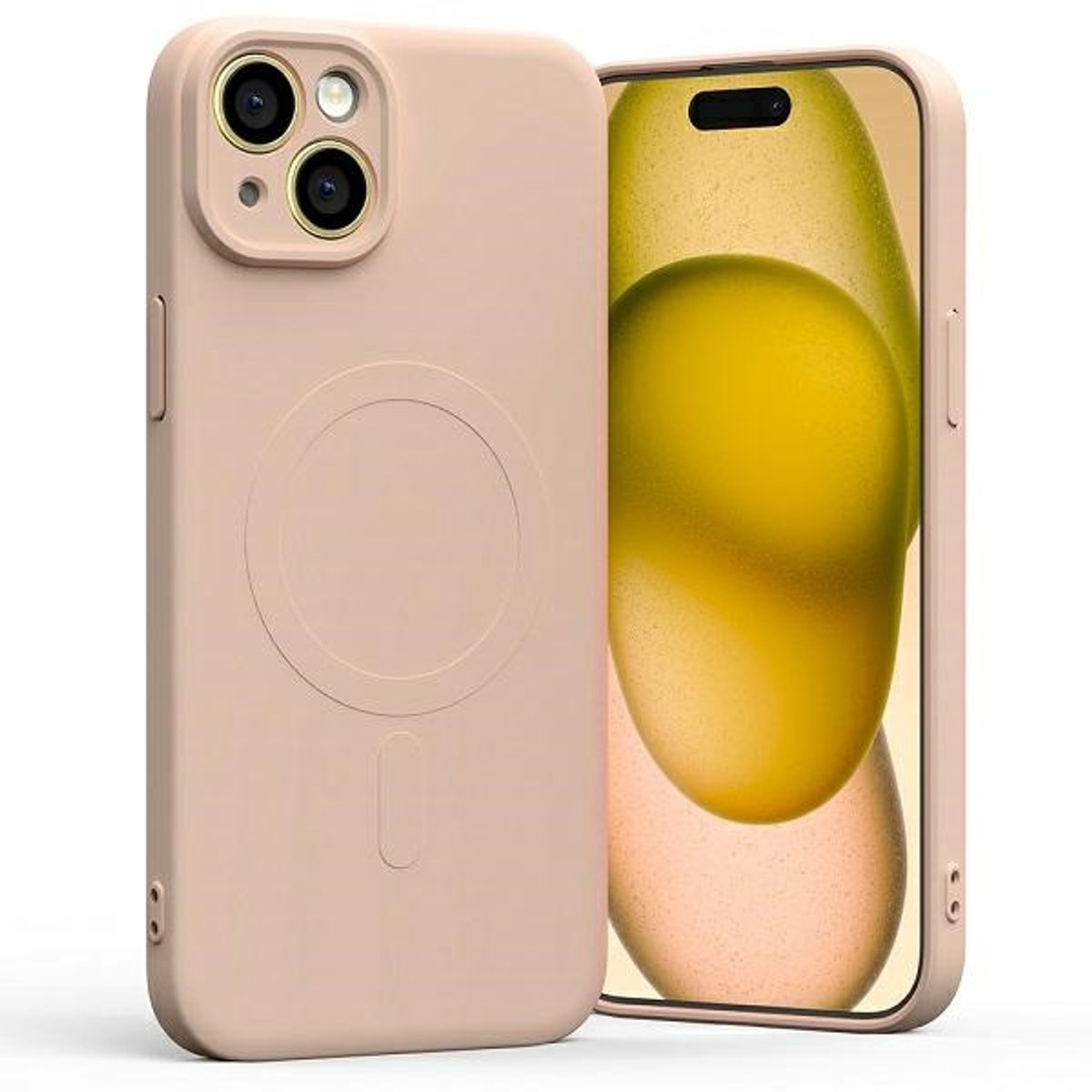 Mercury - Semi-Siliconen Hoesje - iPhone 15 Plus - MagSafe - Roze Zand