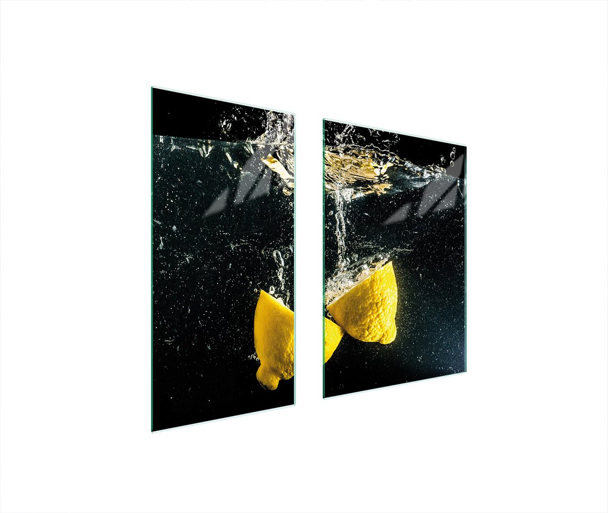TMK ArtDeko - Beschermplaat - Glas - 75x52cm - Citroenmotief