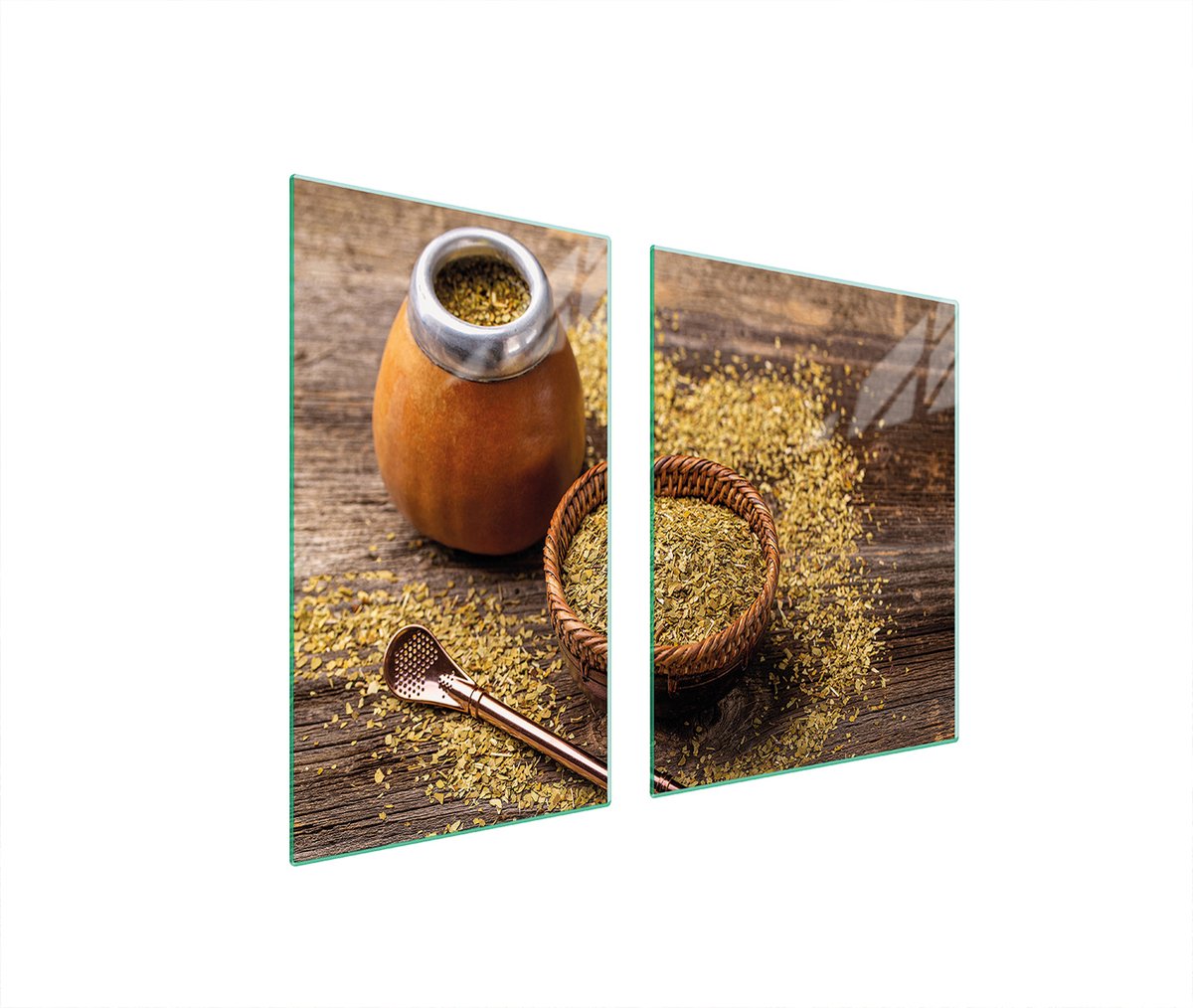 TMK ArtDeko Yerba Serie - Beschermplaat/Glazen Snijplank - 100x52 cm - Antibacterieel