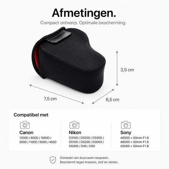 BOTC Cameratas - Geschikt voor DSLR Camera - Camera Fototas - Spiegelreflexcamera - Maat:M - Zwart