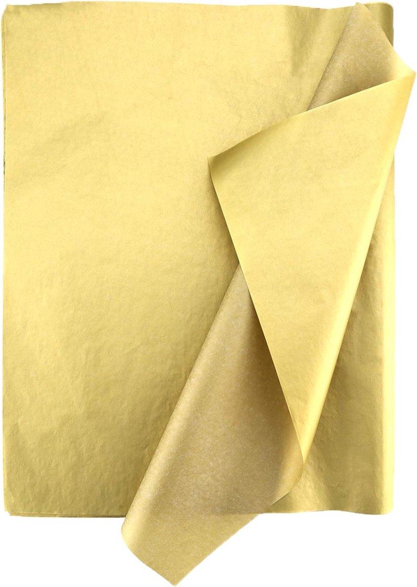 100 Vellen Goud Metallic Tissuepapier 35x50cm voor Cadeauverpakking, Feestdagen en DIY Knutselen