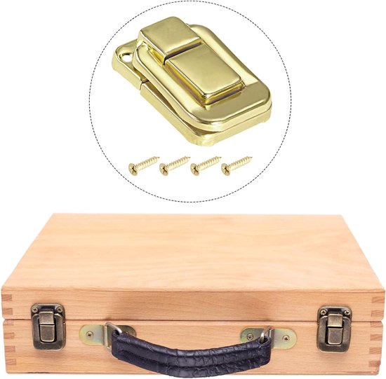 Tilt Lever Clasp 38mm x 25mm - 4 Stuks IJzeren Reel Locks voor Kasten, Dozen en Cases in Gouden Kleur — afbeelding 2