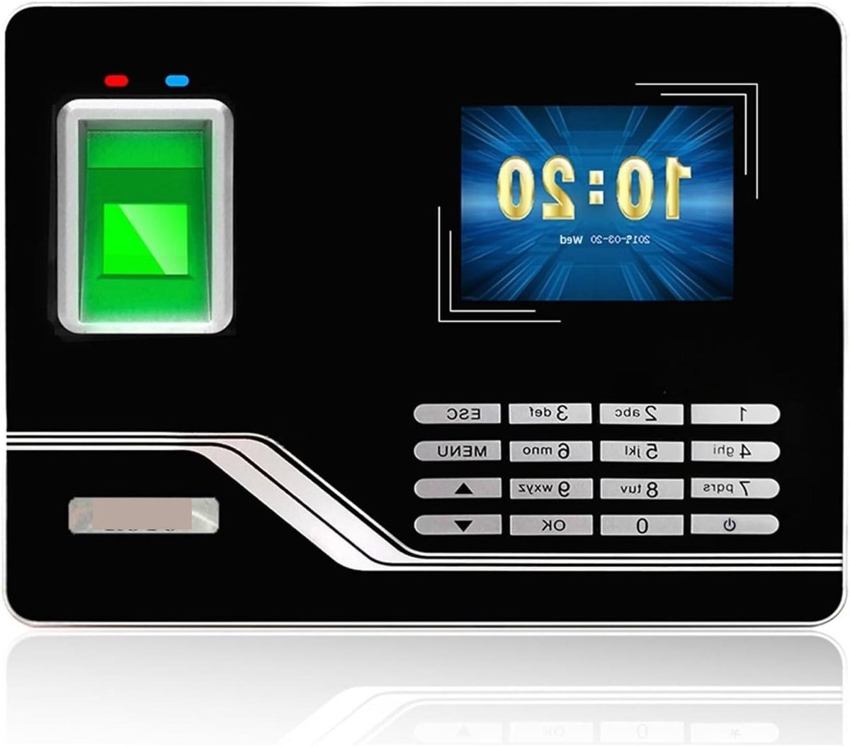 Toegangscontrole Systeem - Tijdklok Recorder - Personeel Registratie - Biometrische Machine - 2000 Vingerafdrukken - Zwart