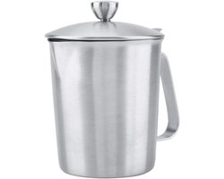 Melkopschuimer met deksel en maatverdeling - Ideaal voor koffie, cappuccino en latte art (500ML)