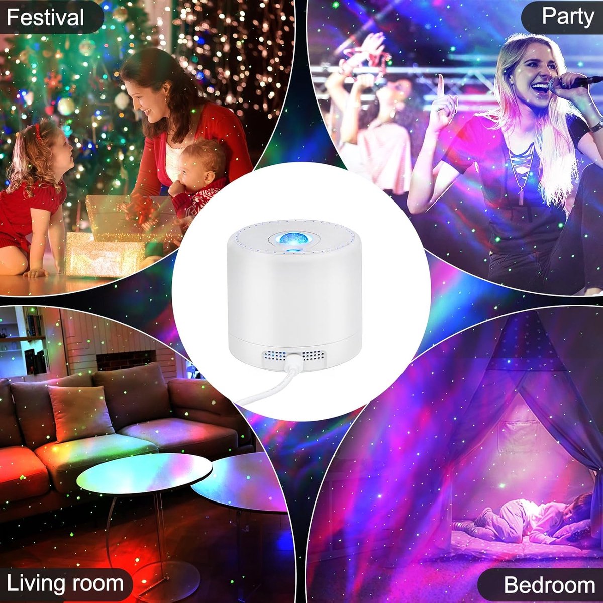 LED Ster Projector, Galaxy Projector met Afstandsbediening, Verstelbare Snelheid en Helderheid Night Light, Kinderen en Volwassen Party Decoratie – foto 4