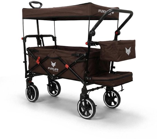 FUXLIFE CT850 Bruine opvouwbare tuintrolley - Premium Cruiser - laadvermogen 75 kg van Merkloos — afbeelding 4