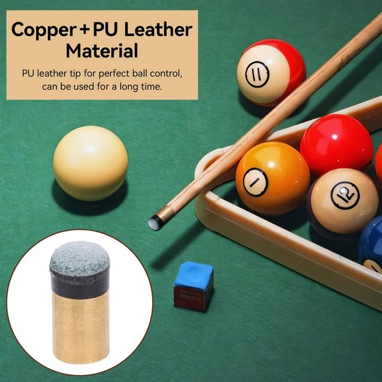 Allecto - Pool Cue Tips - Vervangingspunten voor Biljart - 10 Stuks - Hoge Kwaliteit - Ideaal voor Biljart en Snooker - Geschikt voor Professionals... — afbeelding 4