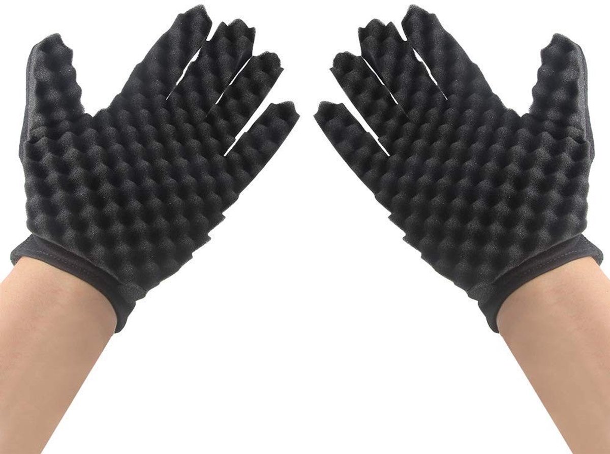 Allecto - Haarborstel Spons - Dubbelzijdige Stylinghandschoenen - Voor Golvend Haar - Haarstyling - Haaraccessoires - Geschikt voor alle haartypes ...