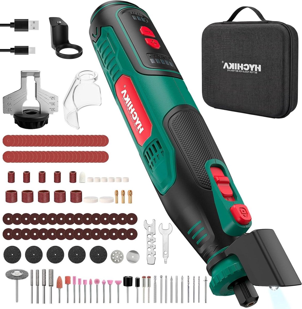 Roterend Gereedschap - Multitool Set - Klusjes in Huis - 145 Delige Accessoires - 8 Volt - Groen