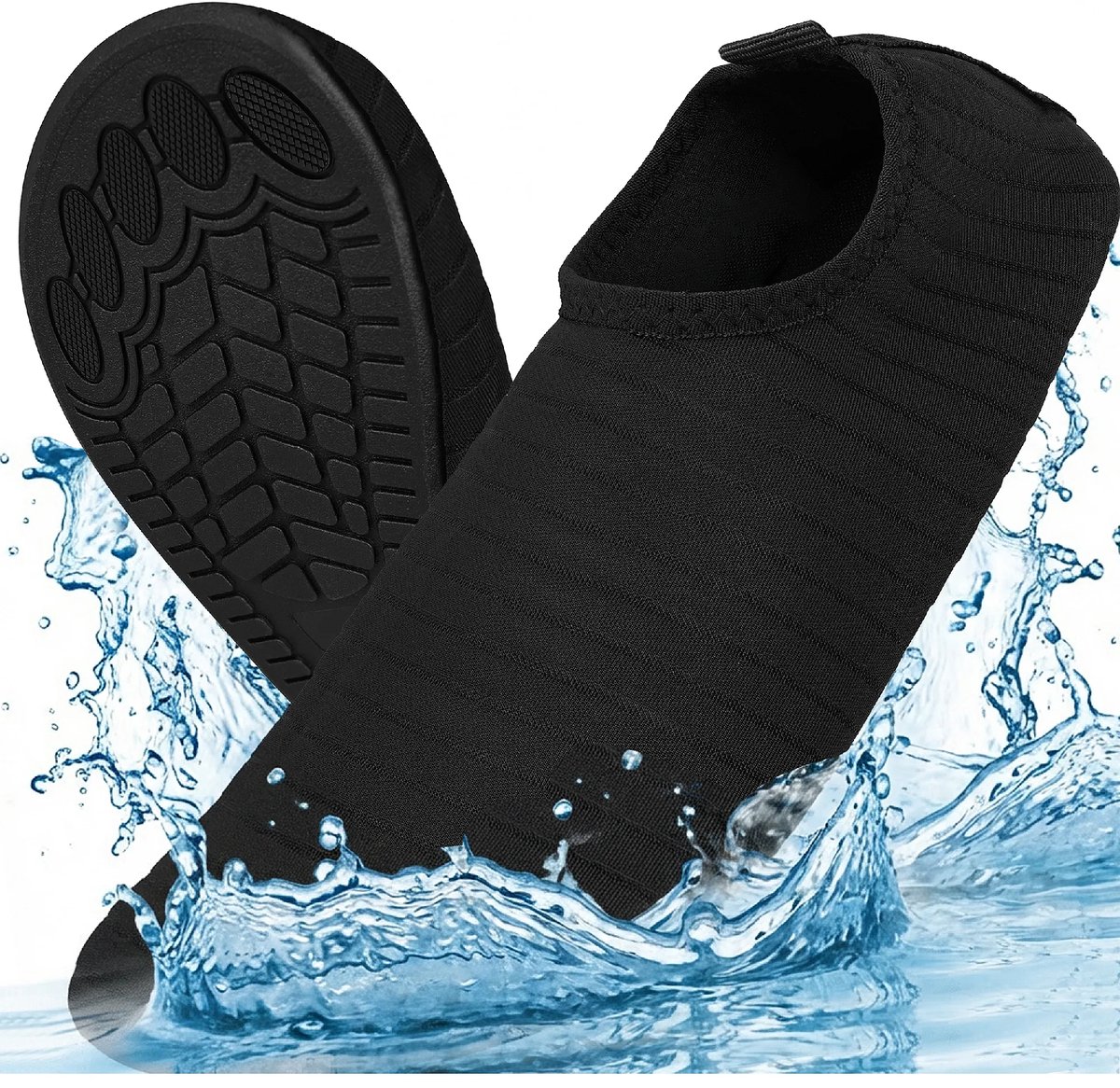 Trizand Zwarte waterschoenen maat 41 voor strand zwembad en watersport met antislip zool en comfortabele pasvorm