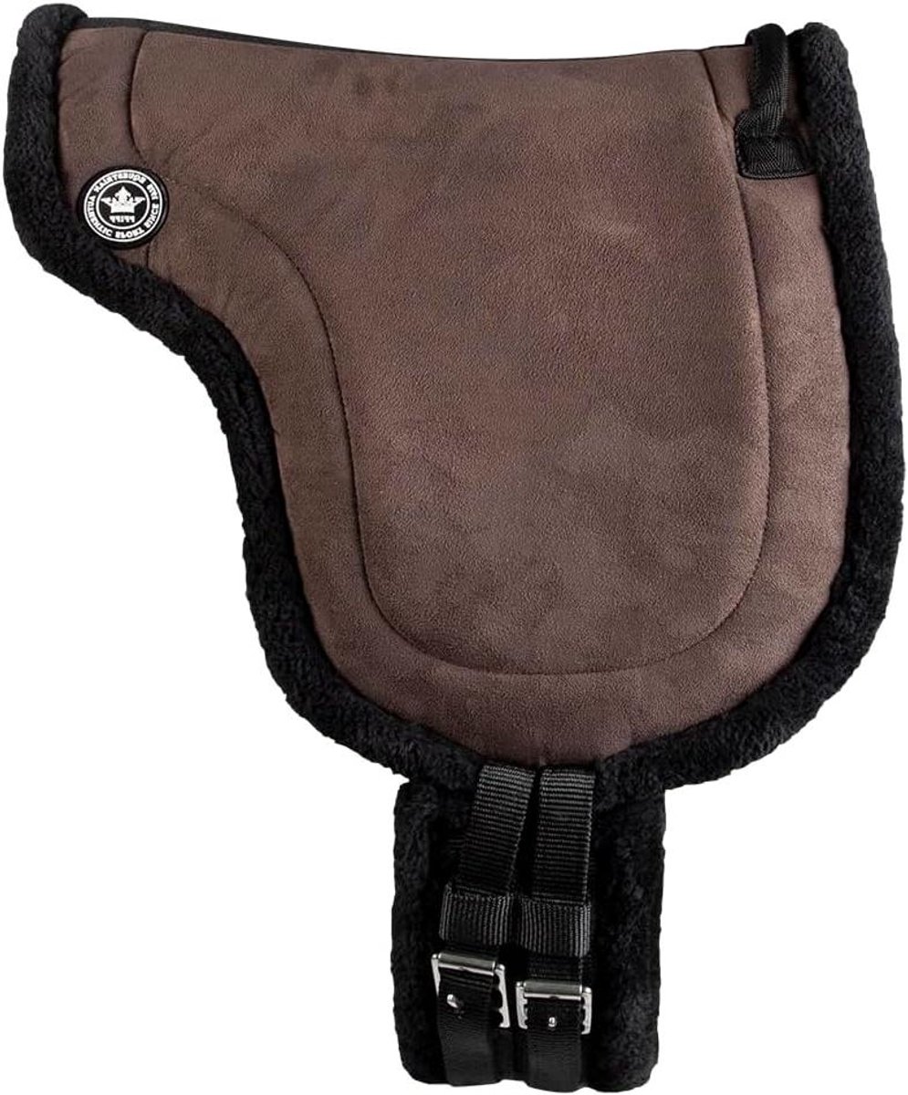 Boomloos Rijpad - Bareback Pad Rijkussen - Paardrijden Comfort - Zachte Schuimvulling - Pony Maat - Bruin