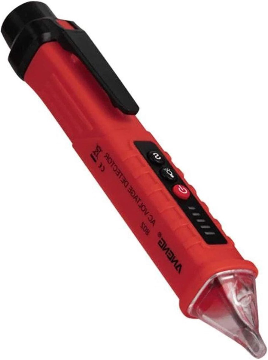 Spanningsstester - Spanningszoeker Fasetester - Elektriciteit Controleren - Contactloos Meten - 12-1000V - Rood