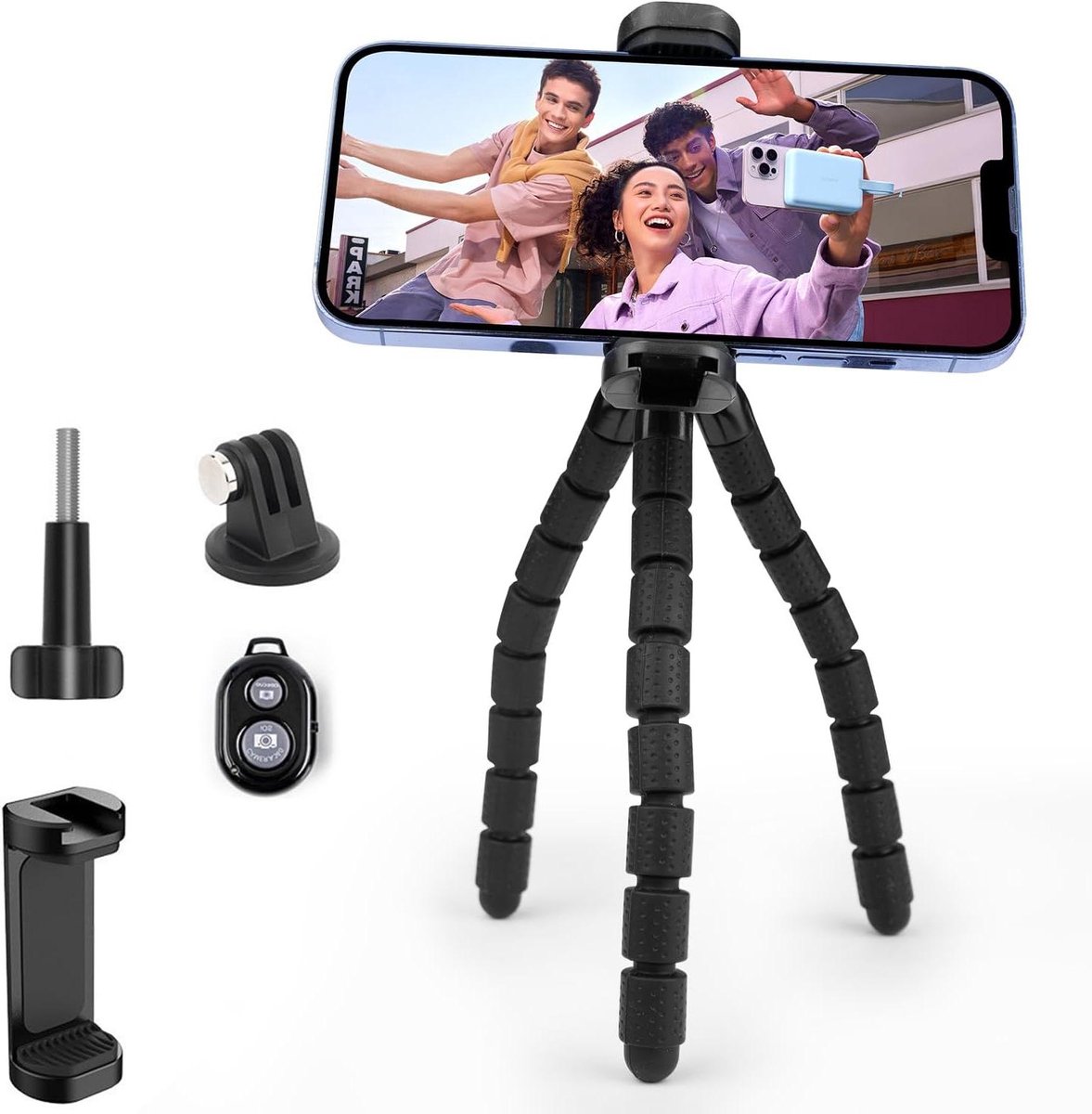Flexibel Statief - Octopus Tripod - Foto's Maken - Sterke Grip - 2.0 kg Draagvermogen - Zwart