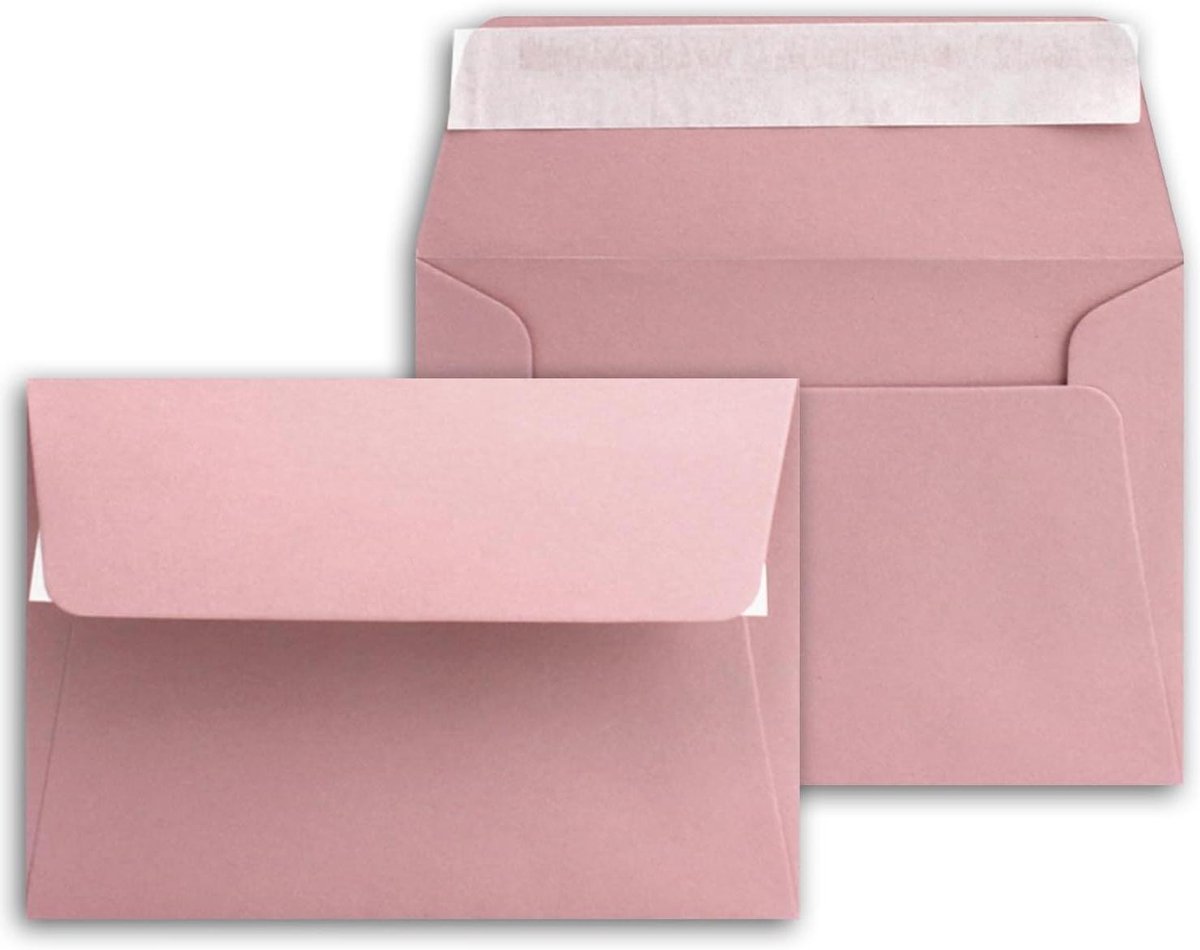 Enveloppen B6 - Papieren enveloppen Postenveloppen - Kaarten versturen - Volledig doorgekleurd papier - 125 x 175 cm - Oudroze